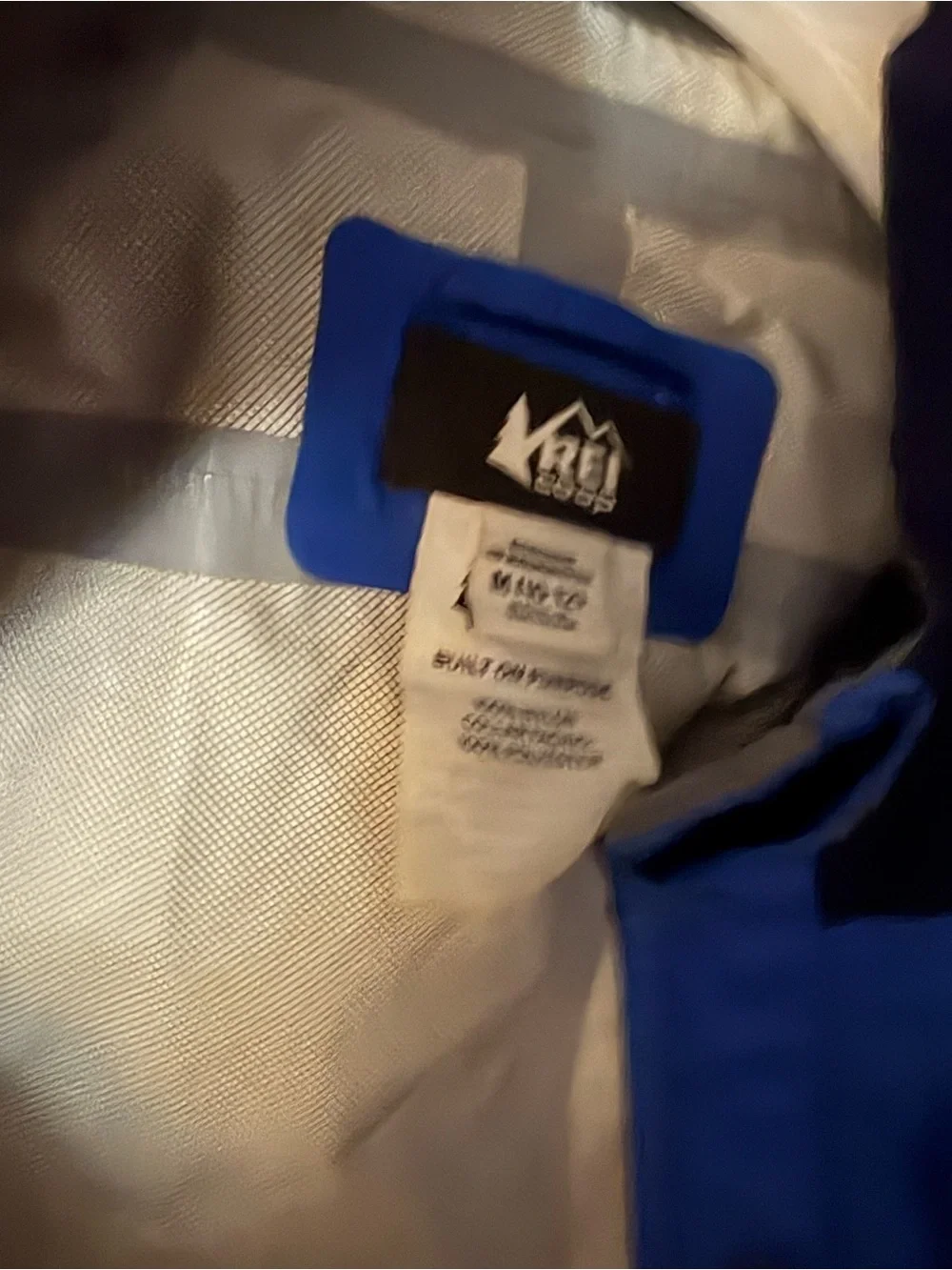 REI Two-Tone Blue Hooded Raincoat